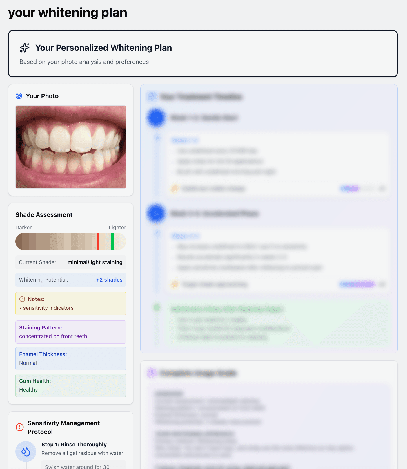 AI-powered teeth analysis results